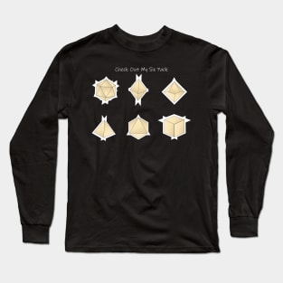 D20 Dice Check Out My Six Pack Tabletop RPG - Role Playing Game Long Sleeve T-Shirt